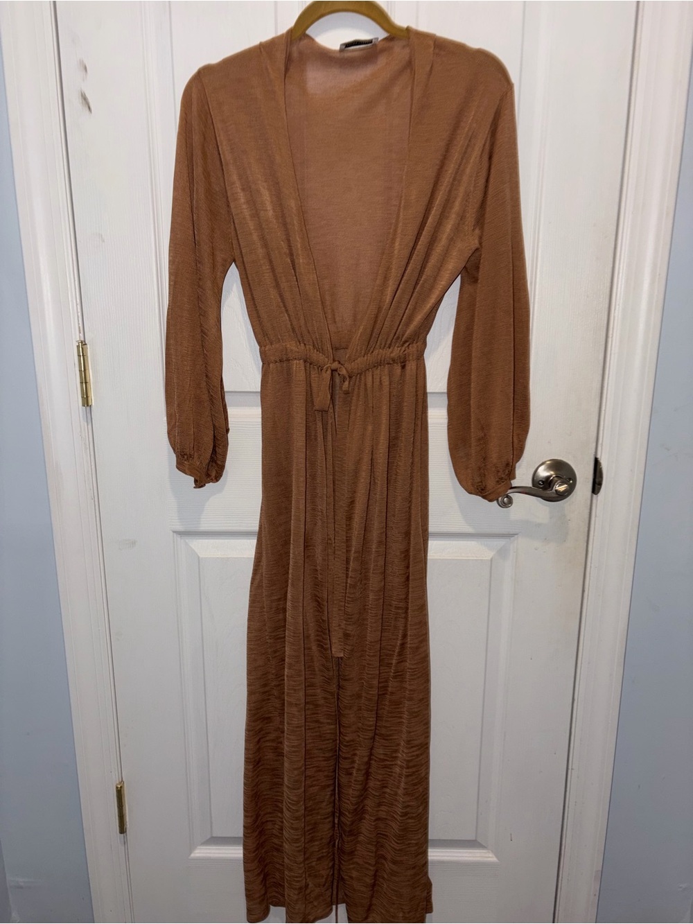 Scanlan Theodore Brown Viscose Maxi Wrap Dress or Cardigan